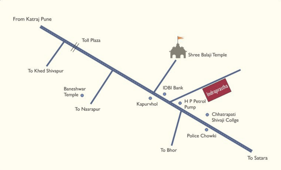 map location Premium 1BHK 1Rk Flats in Kapurhol Pune @Indrapratha Complex